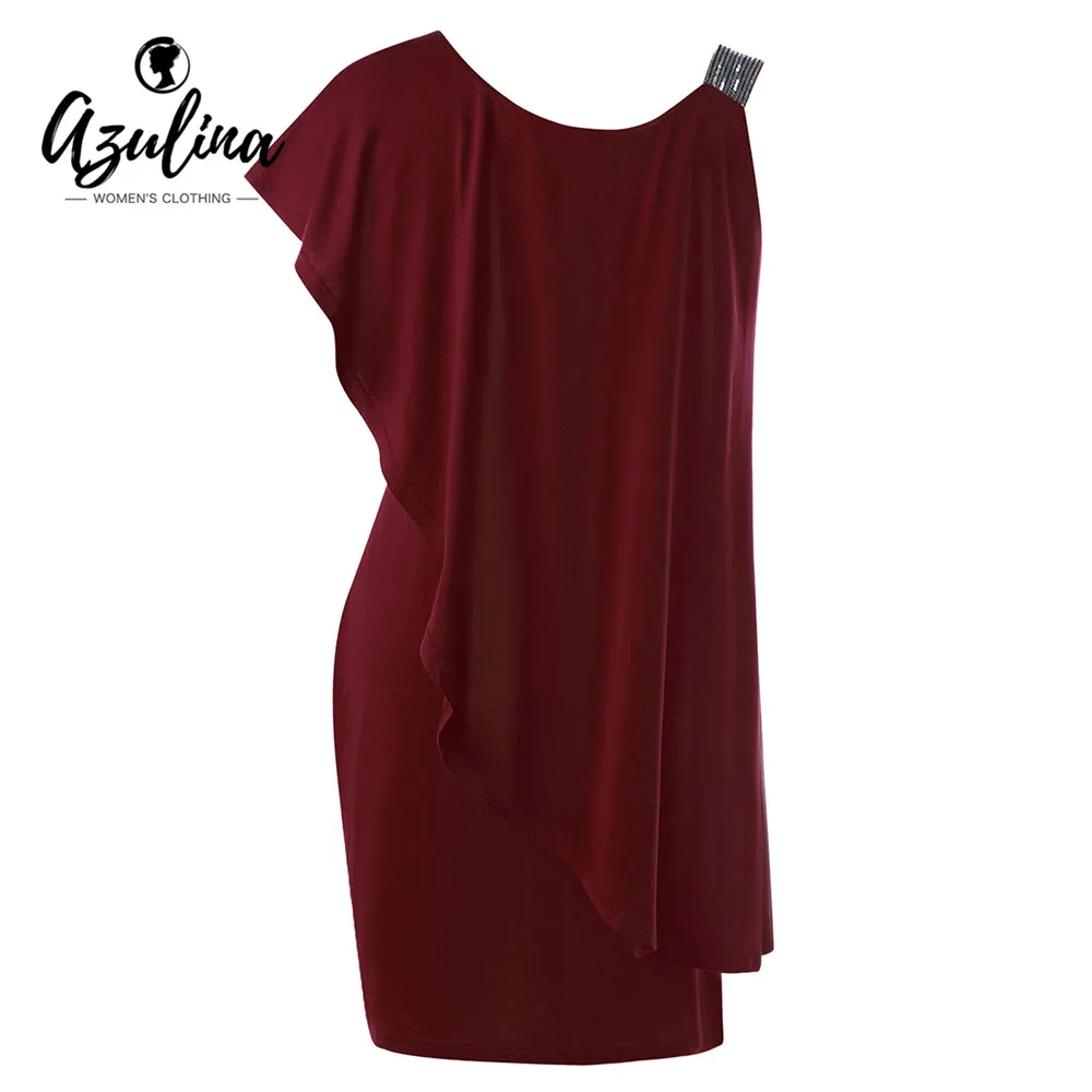 Женское мини платье Rosegal с оборками и блестками на одно плечо лето 2018|robe 5xl|summer party