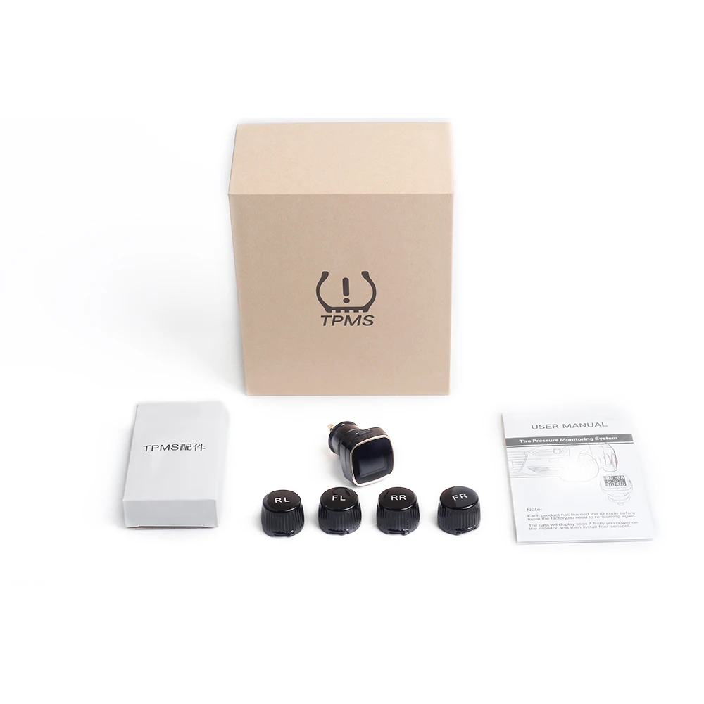 Авто TPMS шин Давление мониторинга Системы 4 Датчики Авто-прикуриватели ЖК-дисплей