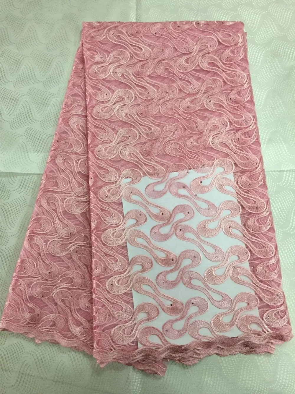 Чирок цвет Африканский французский кружевной ткани Тюль Нигерии Свадьба 5