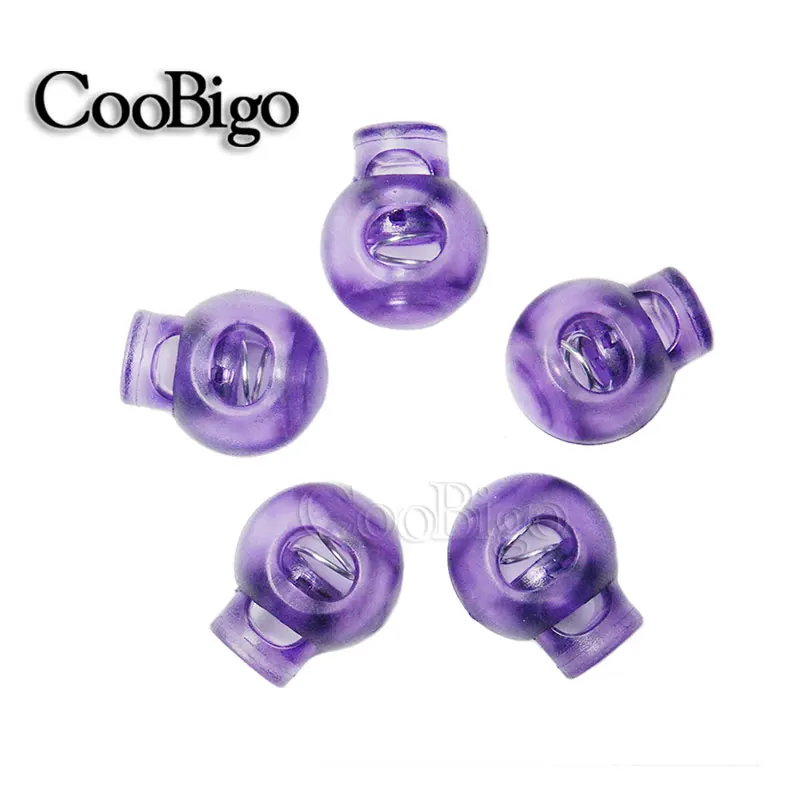 Purple 100 шт./упак. смешанный цветной шнур для блокировки мяч фиксаторы уход за кожей лица маска рычажный зажим прозрачный мороз, обувные шнурки спортивная сумка Запчасти - Цвет: Purple