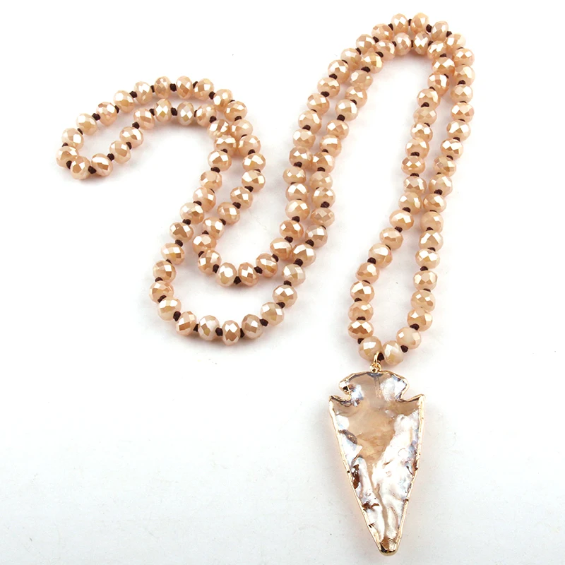 

MOODPC модные богемные этнические ювелирные изделия из хрустального стекла с длинными узелковыми бусинами стеклянные искусственные ожерелья