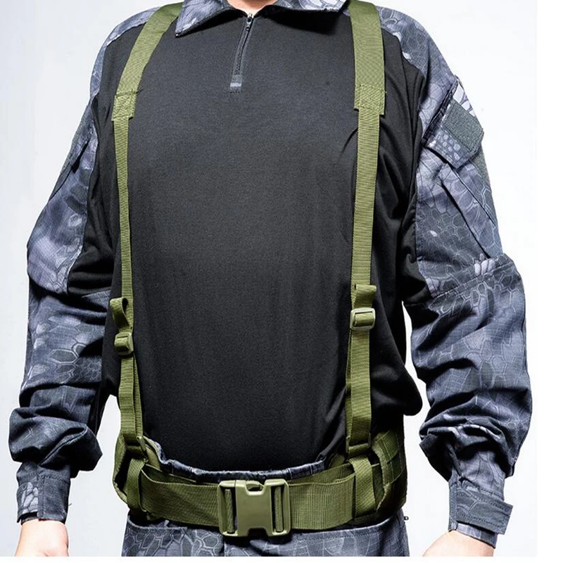 Airsoft Combat Suspender Регулируемая охотничья поясная поддержка тактическая Экипировка MOLLE мягкий поясной ремень