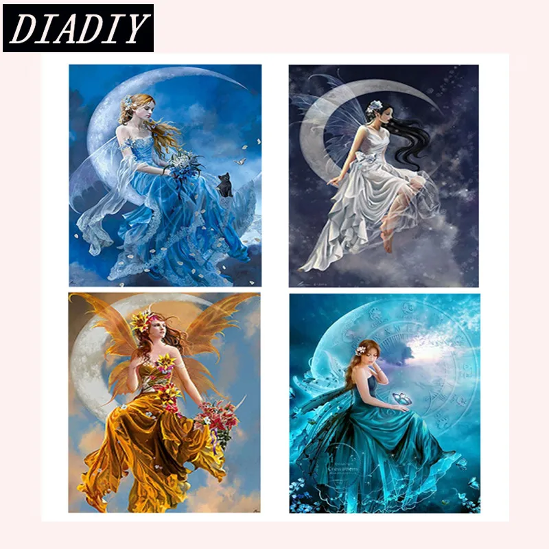 Алмазная вышивка портрет moon beauty 5d сделай сам алмазная живопись девушка ангел