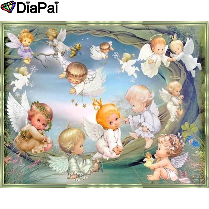 

DIAPAI 100% Full Square/Round Drill 5D DIY Diamond Painting "Angel baby" Diamond Embroidery Cross Stitch 3D Decor A18999