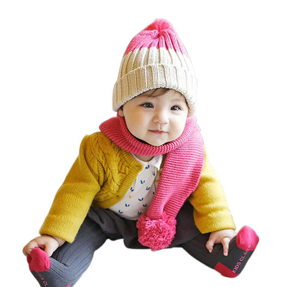 Недавно в форме ручки с двумя шарами шарф для детей зимнее детское горловое