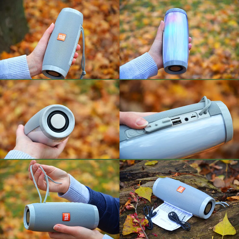 Портативный динамик водонепроницаемый Bluetooth светодиодный громкий беспроводной