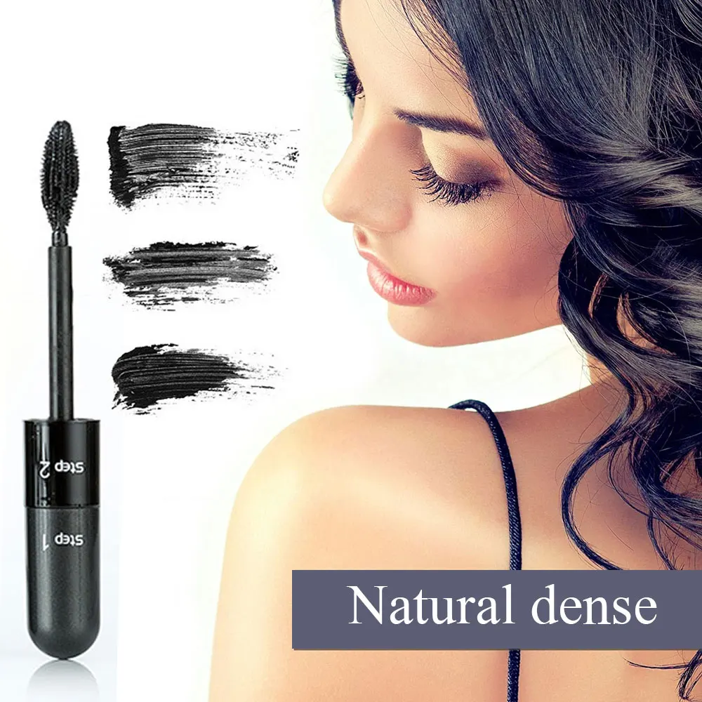 Aikimuse New Makeup 2in1 Stretch Warping Thick Waterproof Long Lasting Lengthen Eyelashes Easy Remove Mascara Beauty Eyelash |