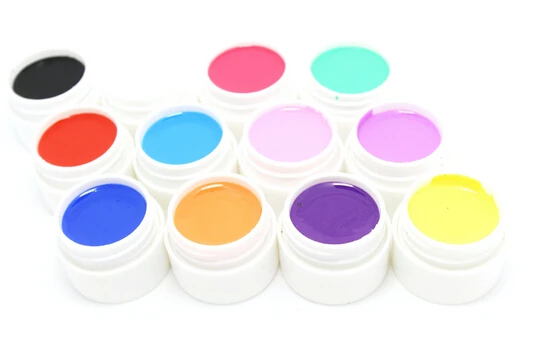 Набор из 12 однотонных цветных чистых гель-лаков для дизайна ногтей | Красота и