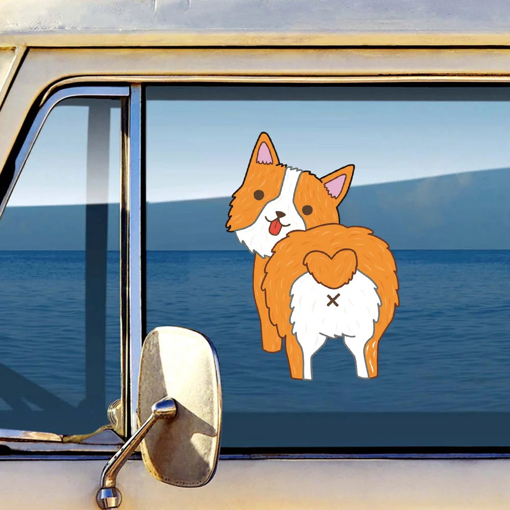 Cute Dog Color Wall Sticker For Kids Rooms Laptop Car Decor Funny Cat Art Decals Diy Refrigerator Posters Home | Дом и сад