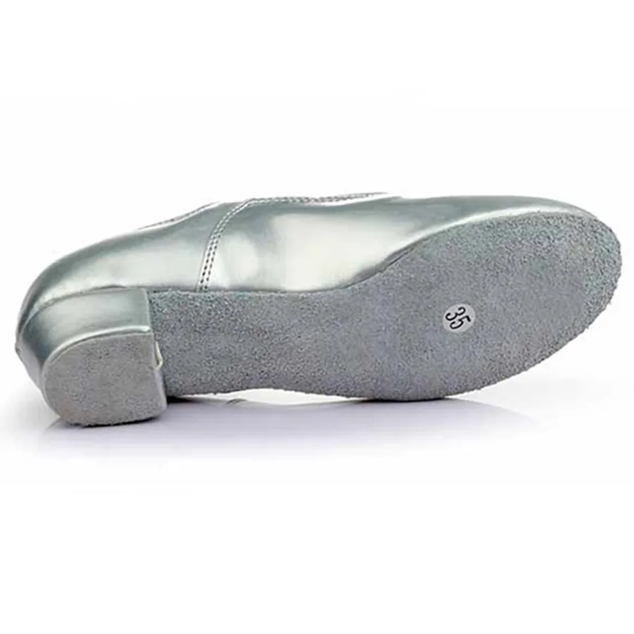 Мужские серебристые туфли из искусственной кожи для латиноамериканских танцев