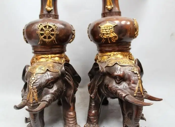 Бесплатная 16 &quotКитайская народная медная позолота восемь сокровищ слон