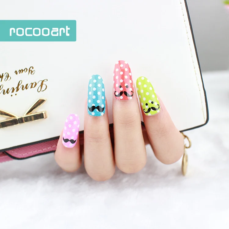 Rocooart Y5208 детские наклейки для ногтей Борода украшения Маникюрные в горошек