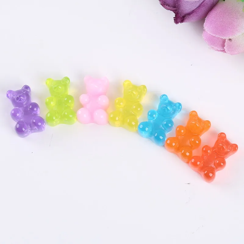 

21pcs Resin Cabochons Fake Bear Charms Flatback multicolor Candy DIY Scrapbooking Embellishment Decoration Craft