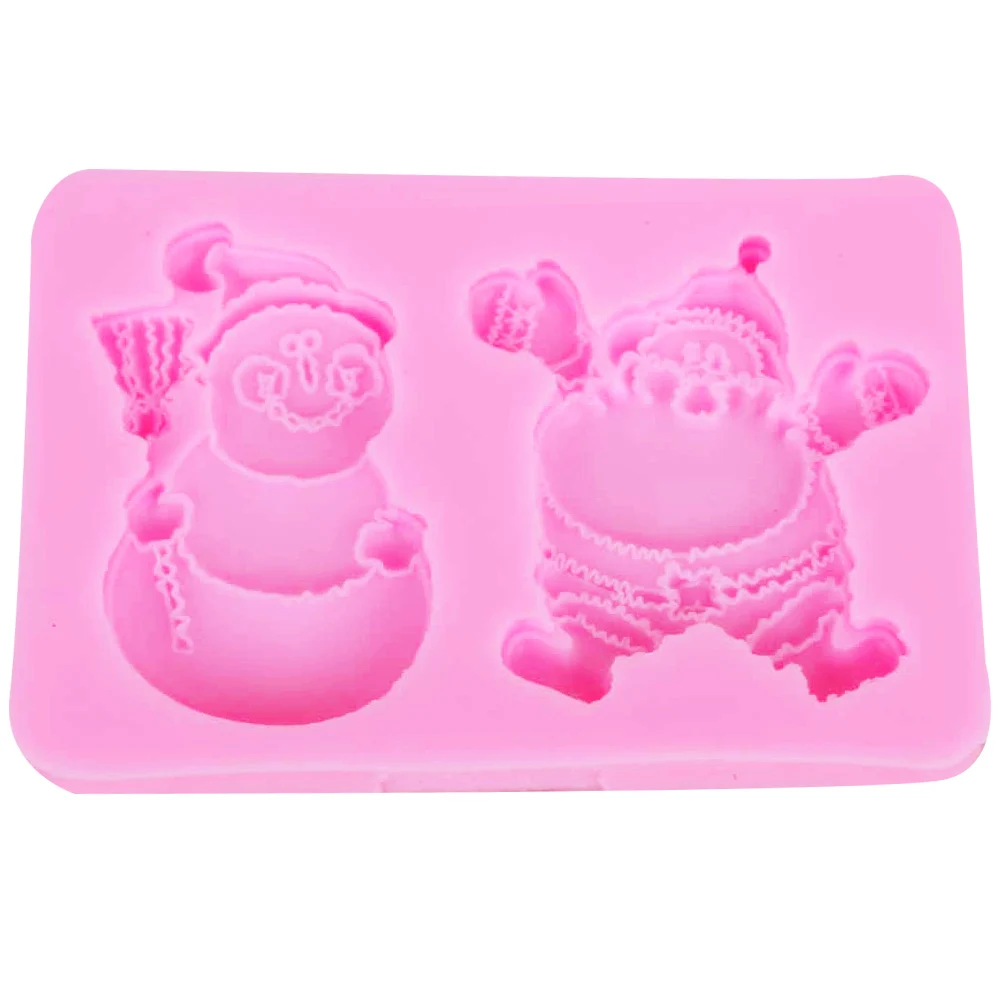 1 шт. силиконовая форма для мастики в виде снеговика Санта Клауса|chocolate mould|silicone mold