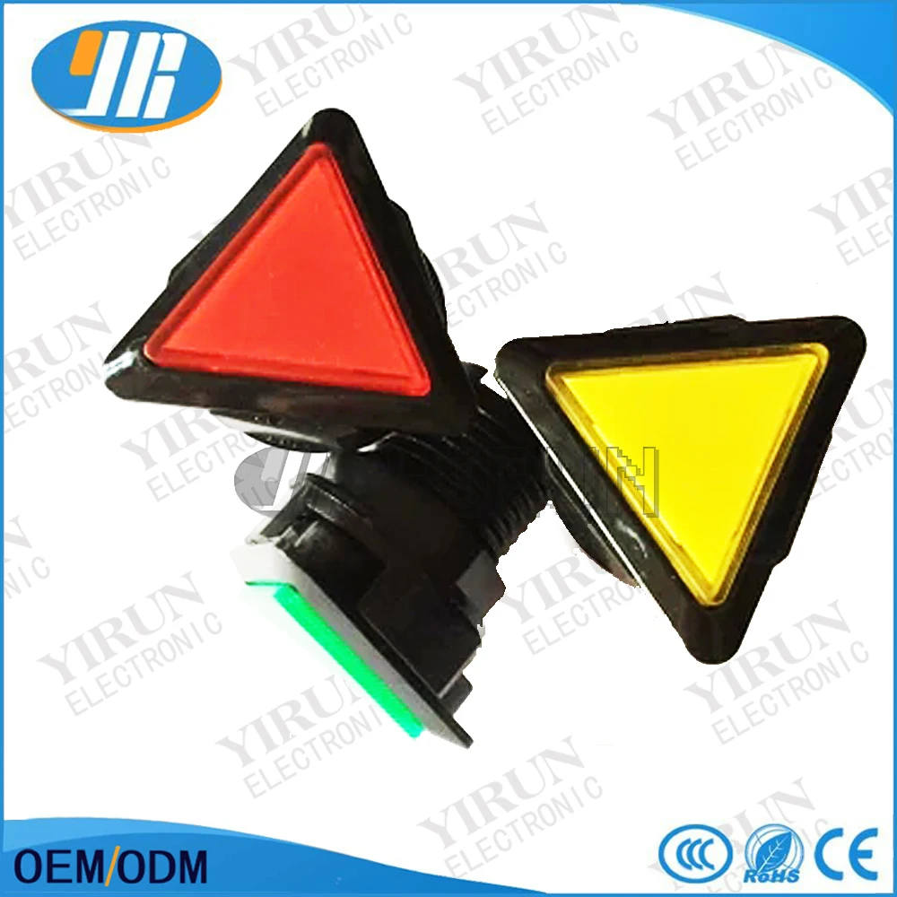 10 шт./лот треугольные светодиодные кнопки с подсветкой + микропереключатель для