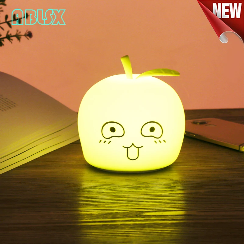 Фруктовый ночник для детей 3D Smirk Apple детские ночные светильники спальни