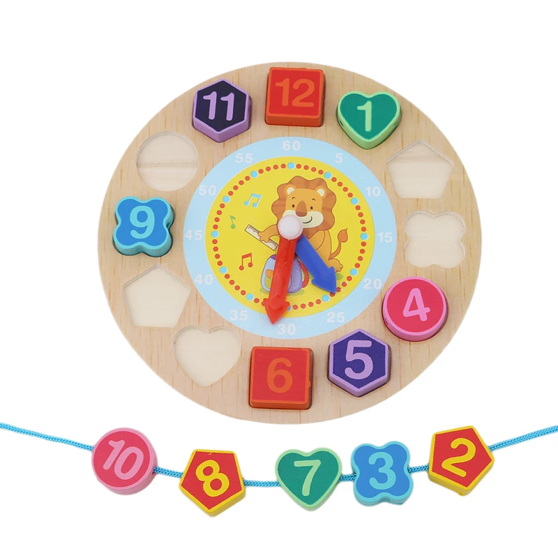 Новые цифровые часы геометрические блоки детские деревянные игрушечные