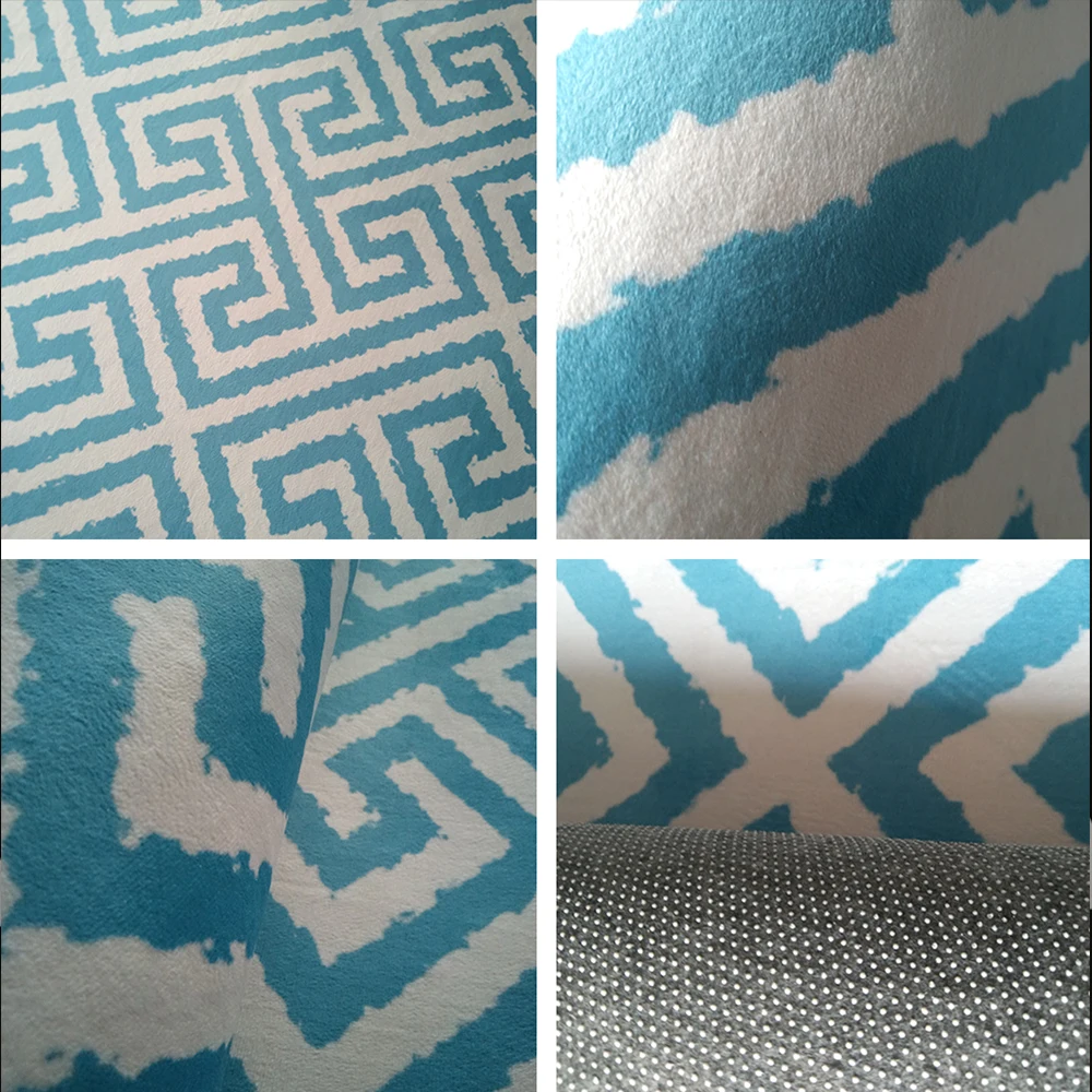 Fashion Brief Nonslip Doormat/Kitchen mat Living Room Bedroom Parlor Bedside Area Rug Decorative Carpet Nordic Geometirc Blue | Дом и сад