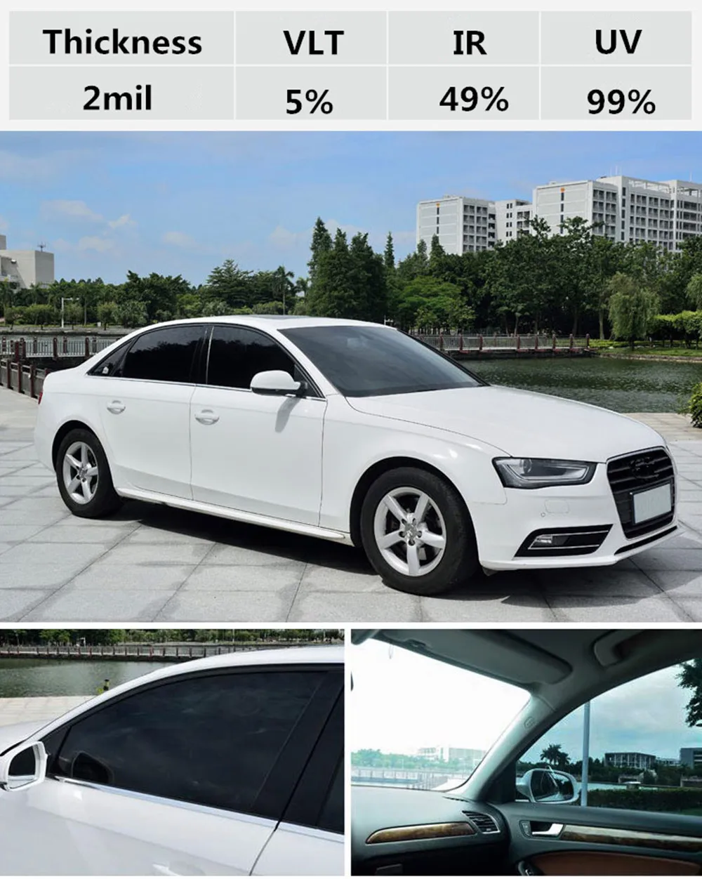 Черная ПЭТ пленка для защиты от солнца 1 52 м x 20 м|Декоративные пленки| |