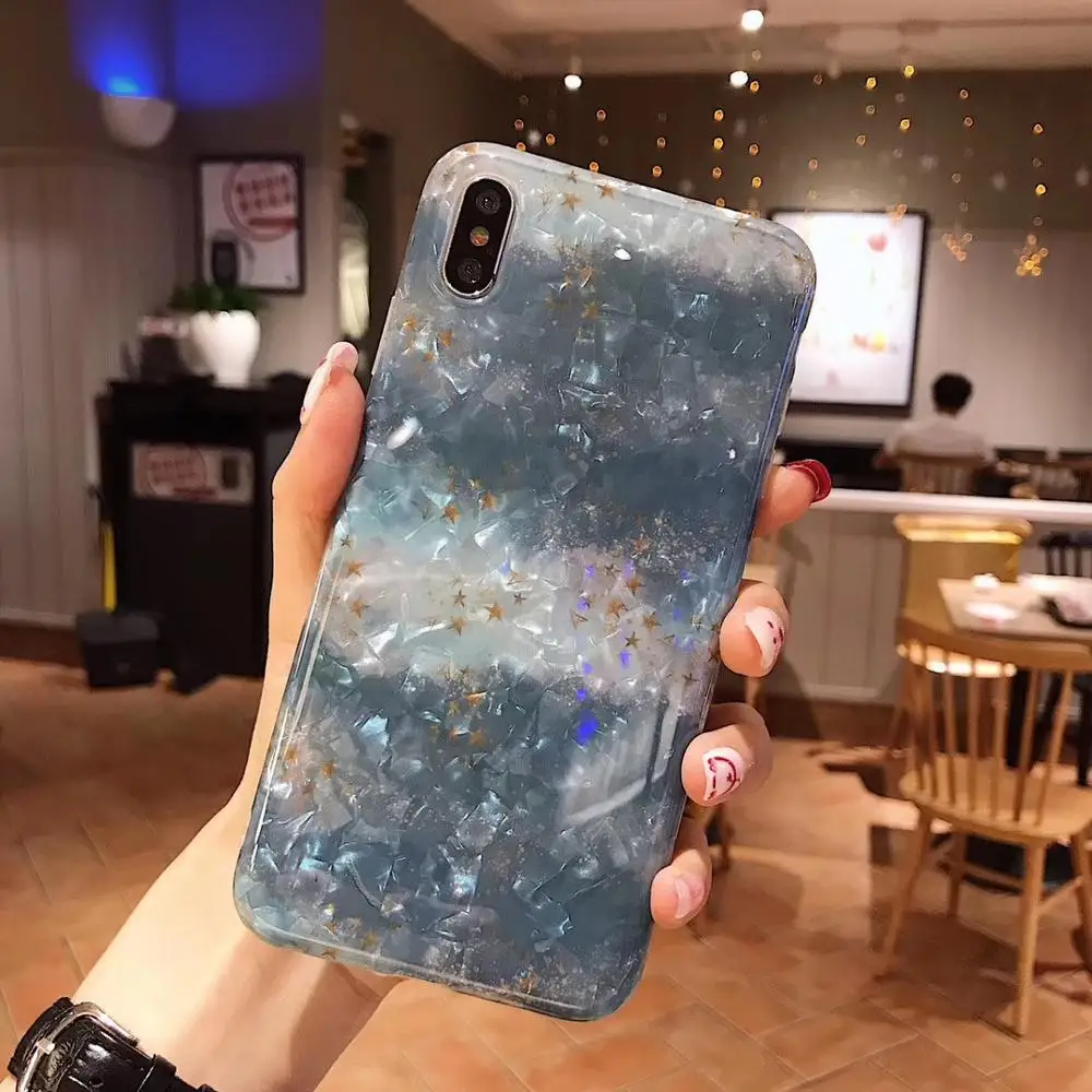 PEIPENG Luxury Phone Case For iphone 6 6S 7 8 Plus Star Shell Pattern Soft X XS MAX XR Silicone Coque Back Cover | Мобильные
