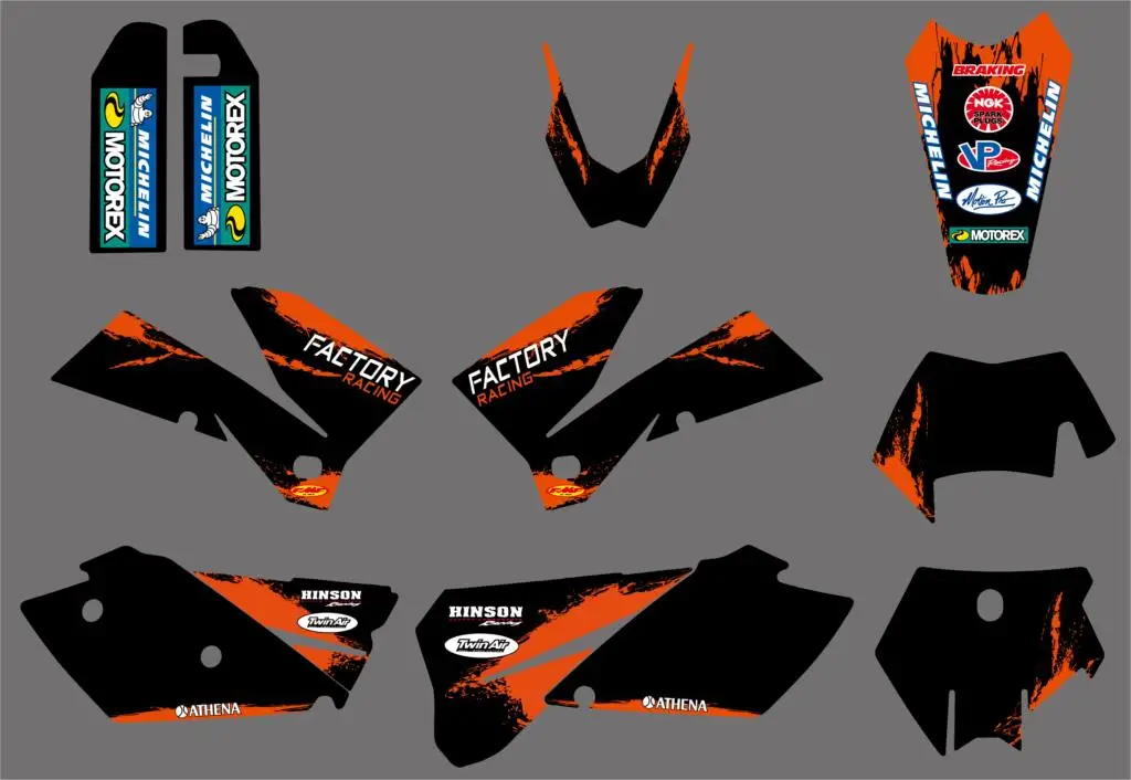 NICECNC графические наклейки фоны для KTM EXC SX XC XCW XCFW MXC 125 250 350 450 525 530 2005 2006 2007 полная