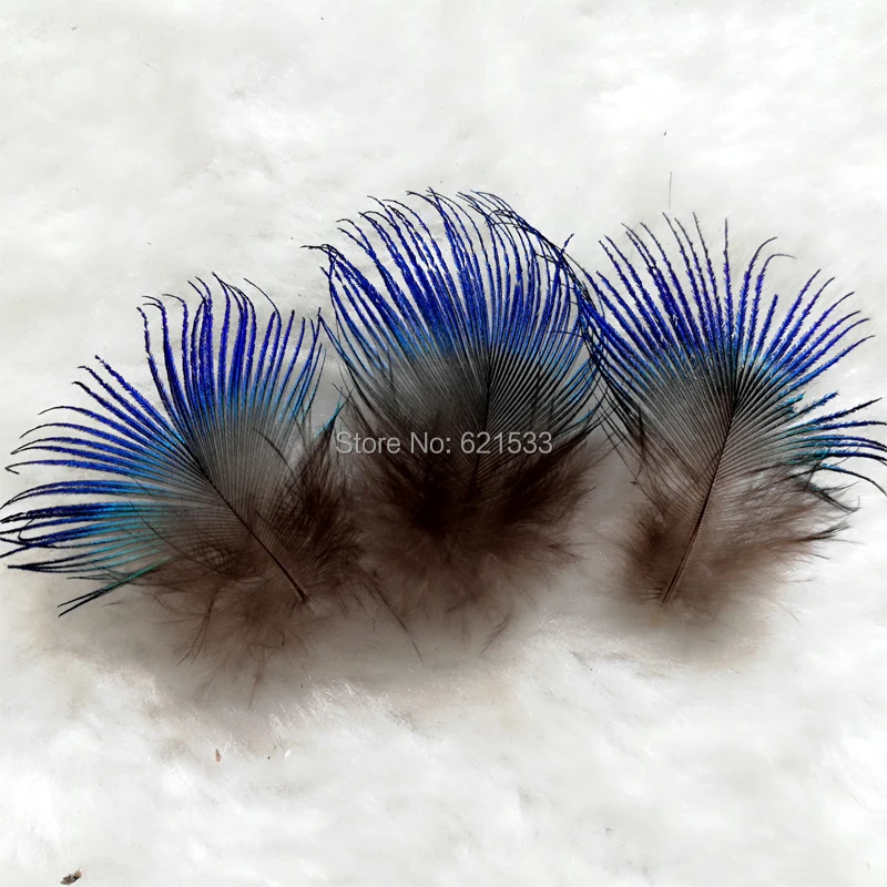 Маленькие Перья павлина 200 шт./лот переливающиеся синие искусственные перья