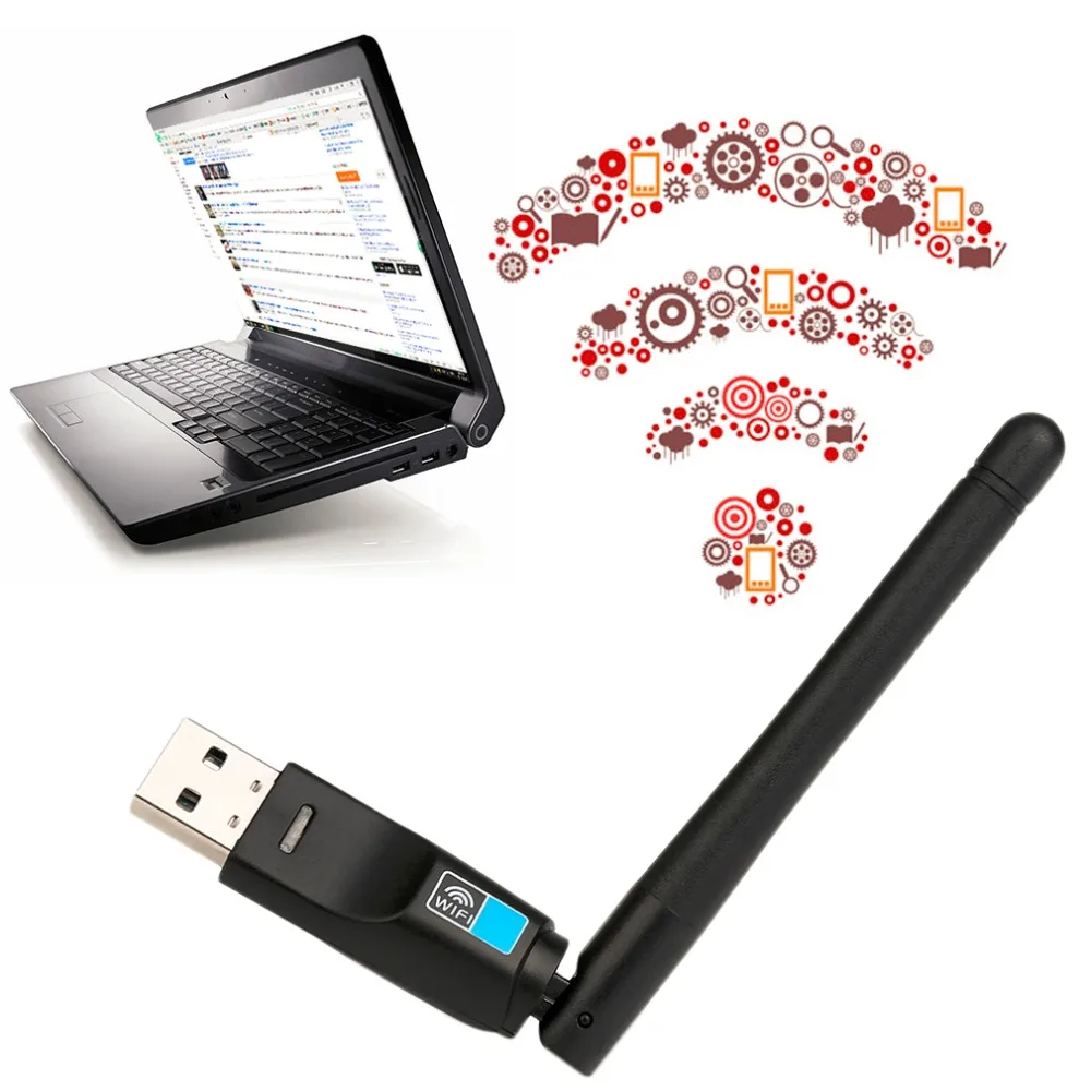 Новый мини беспроводной USB WiFi сетевая карта LAN адаптер ключ для ПК ноутбука Прямая