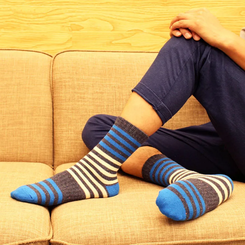 Мужские носки в полоску Mantieqingway для отдыха брендовые хлопковые Разноцветные на