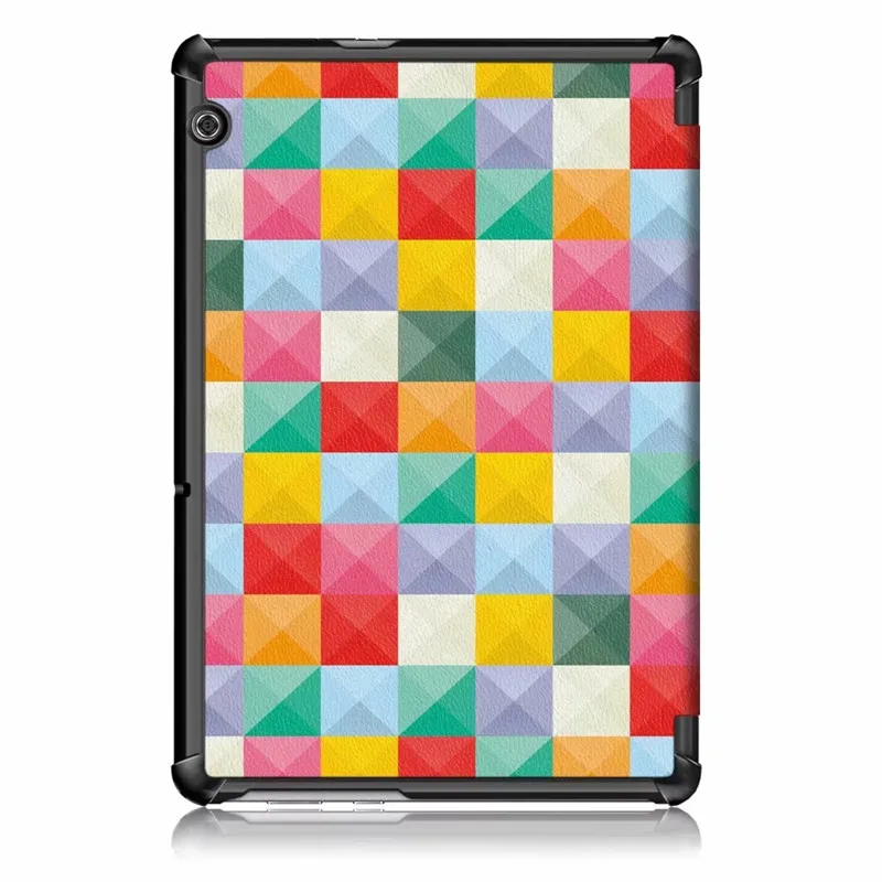 Magic Cube Горячая раскрашенный чехол-подставка из искусственной кожи на магните для huawei MediaPad T5 10 AGS2-W09/L09/L03/W19 10," чехол для планшетного ПК+ пленка+ стилус - Цвет: Magic Cube