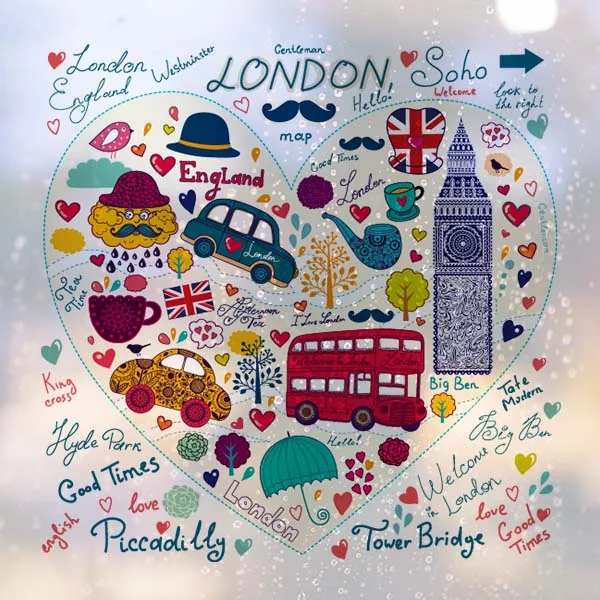 Любовь Сердце башня автобус автомобиль Великобритания Англия знаковая отметка