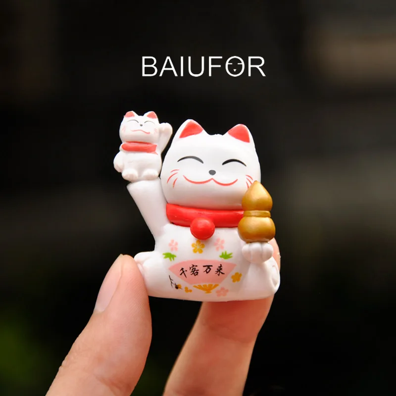 BAIUFOR животные миниатюры ПВХ Мини lucky Cat украшения террариумы животные Сказочный Сад, миниатюра суккуленты мини Ландшафтный Декор