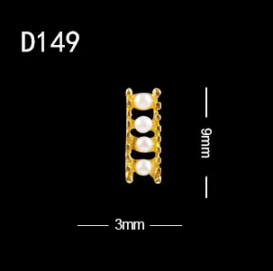 D149 10 шт./лот,, амулеты, Длинные полосы, стразы, для украшения ногтей, 3D, квадратная форма C, сплав, драгоценные камни для ногтей - Цвет: D149