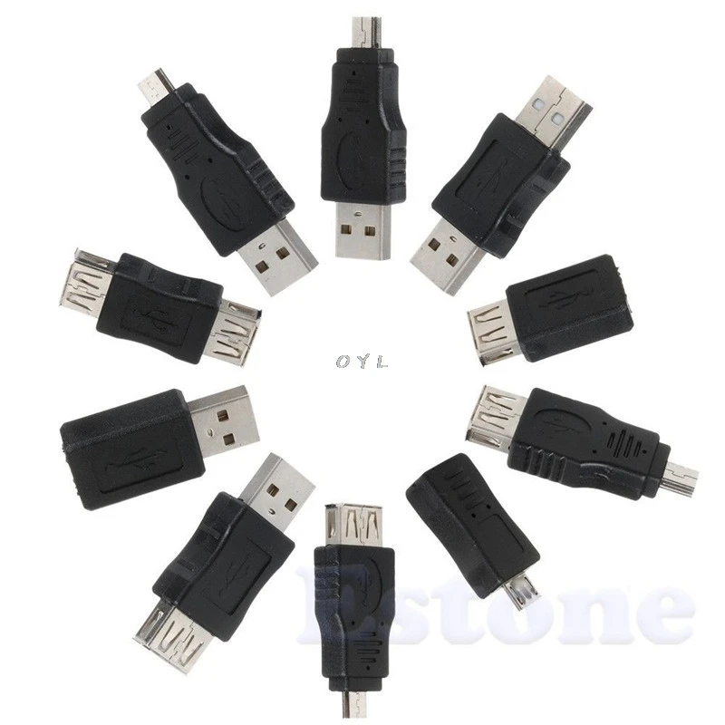 Новый 10 шт./компл. OTG 5pin F/M Mini Changer адаптер конвертер USB папа мама Micro гаджеты