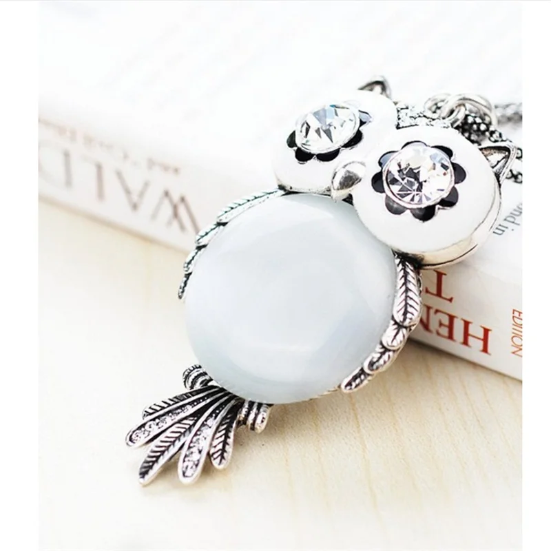 New Brand Fashion Charms Crystal Owl Necklace Gem Zircon Gold Long Chain Necklaces&ampPendants Women Jewelry | Украшения и