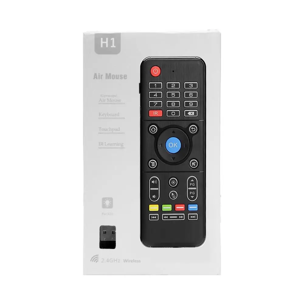 H1 Gaming Keyboard полный 6 оси гироскопа 2.4 ГГц Air Мышь Touchpad Teclado con Luz де fondo Para Andriod /Оконные