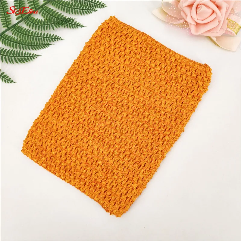 Orange 14 9 дюймов, обхват груди, для детей, 20*23 см, эластичная, обернутая, на груди, вязаная повязка на голову, для девочек, фатиновая юбка-пачка, топы, широкие, сделай сам, юбка, 6zSH939 - Цвет: Orange 14
