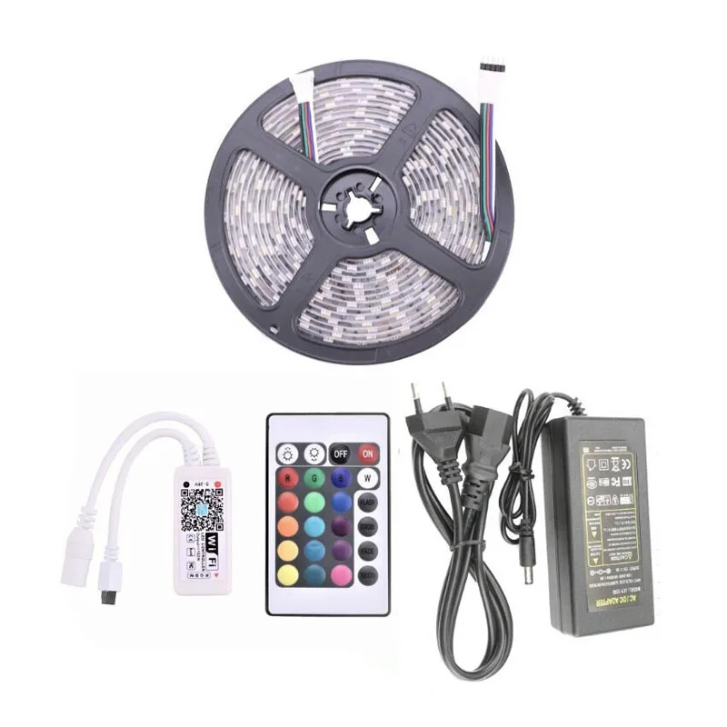 

5050 Waterproof LED Strip RGBW RGBWW Light WIFI Remote Control 5 / 10 Meter Kit for Home Bedroom Ceiling Tape Ruban