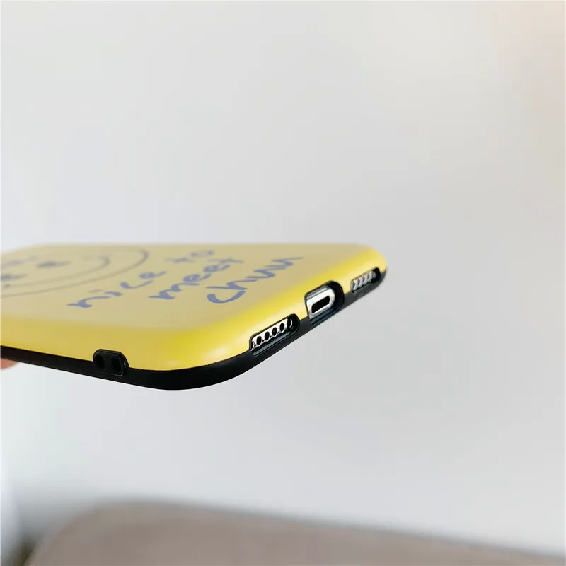 Чехол для телефона с улыбающимся лицом iPhone 11 pro XS XR Max X 8 7 6 Plus желтый глянцевый