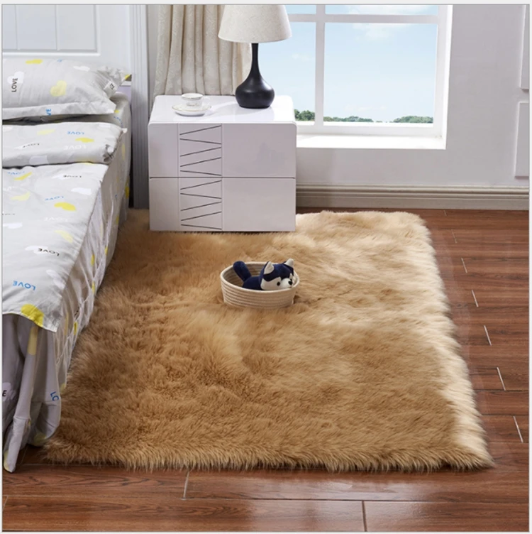 Fluffy Soft Artificial Wool Carpet Fur Area Rugs White Shaggy Rectangle/Square /Area Rugs Warm Seat Pad Home Decor