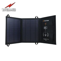 1x wama 11w solar panels battery charger for mobile phone 18650 batteries power bank usb outdoors waterproof foldable camouflage