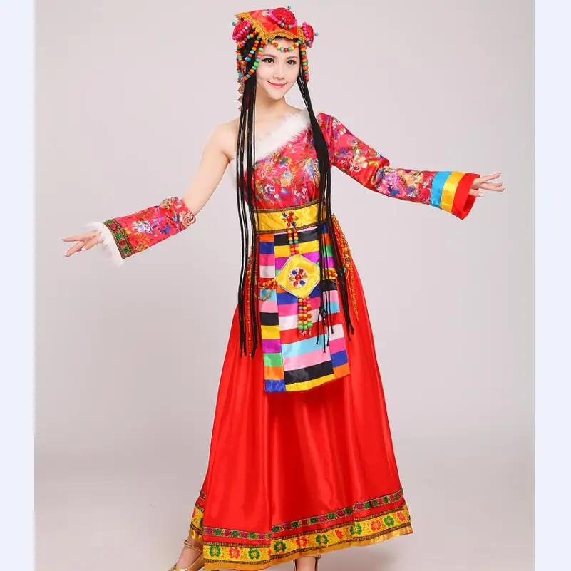 Chinese traditional national dress Mongolian Dance performance Clothing female costume dance costumes | Тематическая одежда и