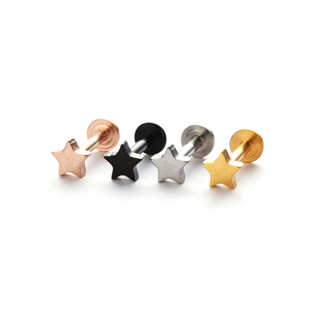 Серьги-гвоздики из хирургической стали для пирсинга простые унисекс серьги губ