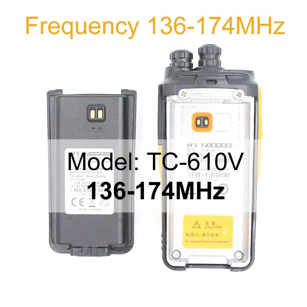 HYT TC610 woki toki 16 канальный 5 Вт портативный радио TC-610 VHF136-174MHz или UHF450-470MHz Водонепроницаемая рация