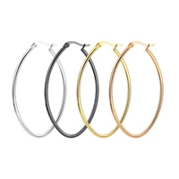 shi49 316 l stainless steel 30mm 60mm hoop earrings oval vacuum plating no easy fade allergy free many size color