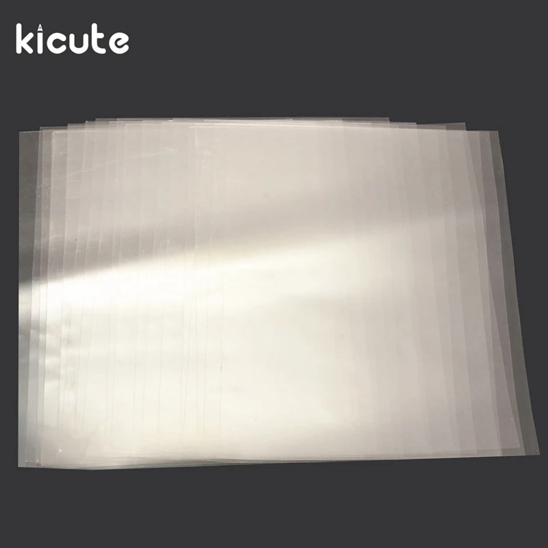 Kicute 20 листов Прозрачный A4 двухсторонний клейкий лист прозрачный DIY ремесло повышенной клейкости ленты Бумага офиса и школы