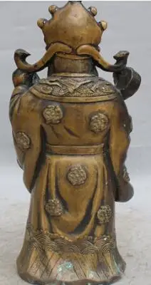 14 &quotКитайский Бронзовый Стенд Богатство Yuanbao деньги маммон Бог Дракон кран