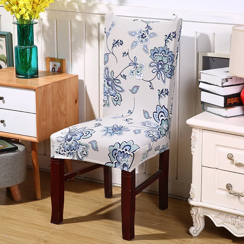 7 Чехлы на стулья из спандекса с цветочным узором, съемные эластичные чехлы на стулья для современной столовой, ресторана, домашний декор CHC007 - Цвет: 7