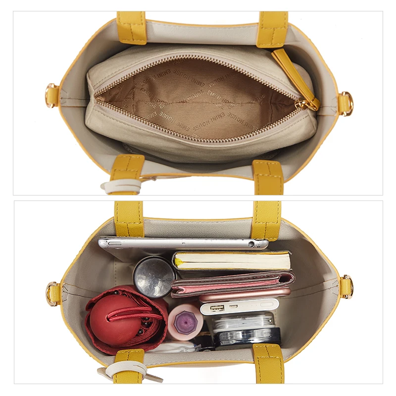 

EMINI HOUSE Mini Tote Bag Luxury Handbags Women Bags Designer Crossbody Bags For Women Split Leather Shoulder Bag