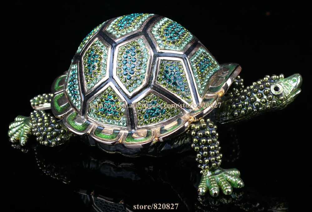 Big Turtles Trinket Box Fengshui Crystal Tortoise Figurine Collect Vintage Animal Turtle Trinket Box Souvenir Gift Sculpture