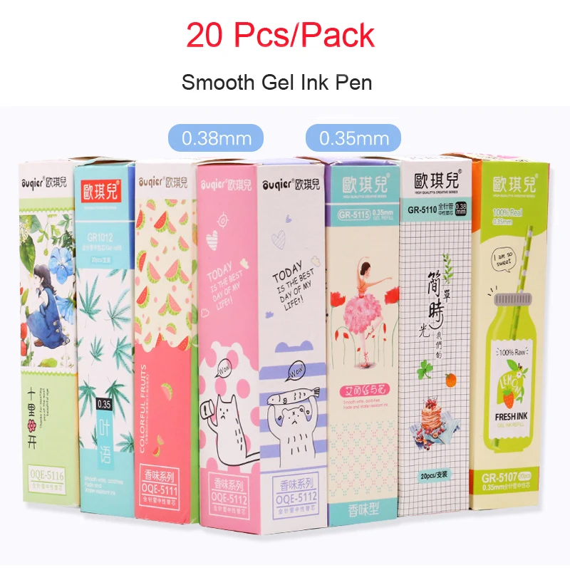 20 шт./лот креативный каваи сладкий флэш картридж гелевая ручка пополнение